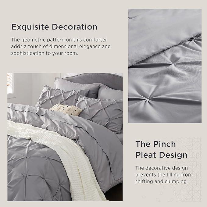 Bedsure Soft Pintuck Comforter Set