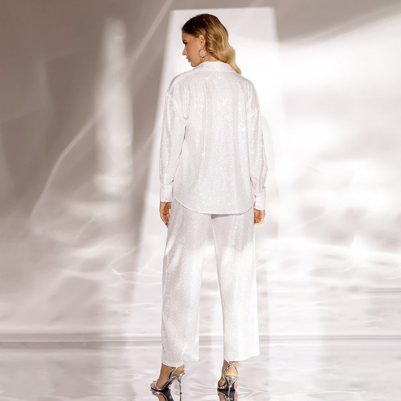 🌟👠Pakko saada kiiltäviin juhliin✨ Häikäisevä bleiseri & Leveälahkeiset housut, tyylikkäät ja upeat, täydelliset juhliin! (Mitä enemmän ostat, sitä suurempi alennus)