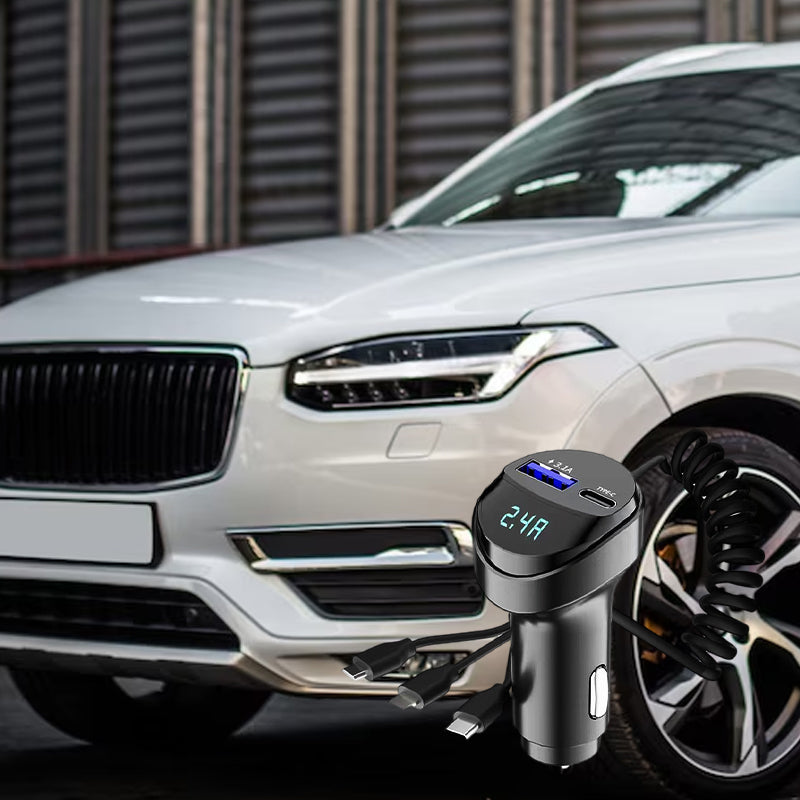 Nopea lataus autolaturilla 3-in-1-latauskaapeli