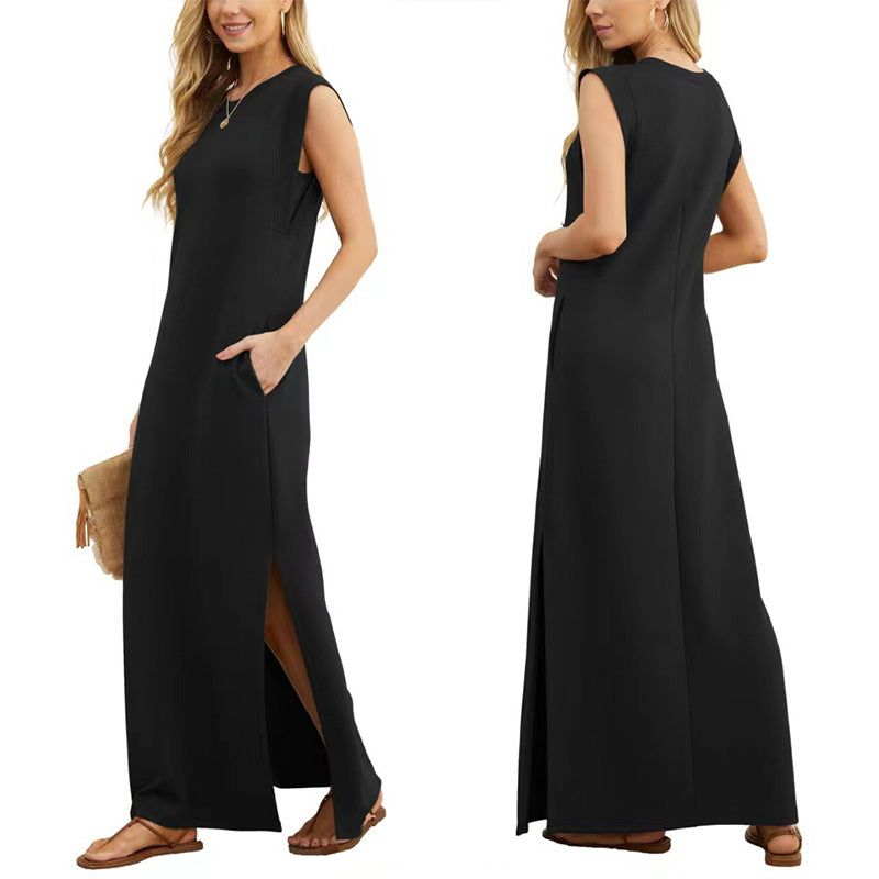 🎉Summer Hot Sale 50% OFF🌿Women Loose Split Wrinkle-Free Long Dress