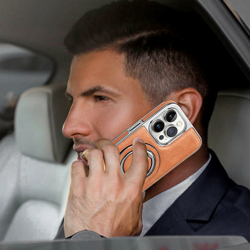 Ylellinen PU-nahkapuhelinkotelo iPhone 11-15 -sarjalle