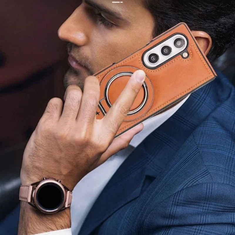 Ensiluokkainen PU -nahkainen magneettinen kotelo Samsung Fold 3/4/5/6