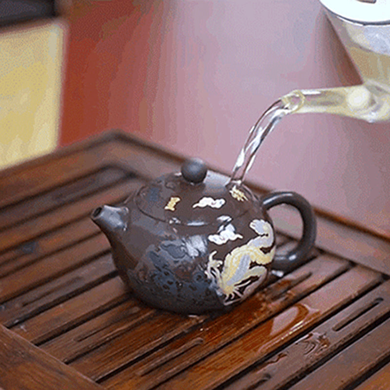 Värinvaihto violetti savi teekannu