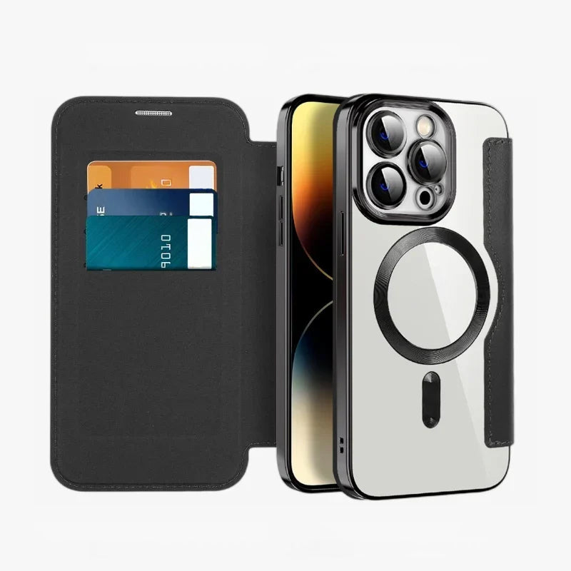 ❤️Äitienpäivän erikoistarjous❤️2025 Uusi nahkainen teksturoitu läppäkotelo iPhonelle