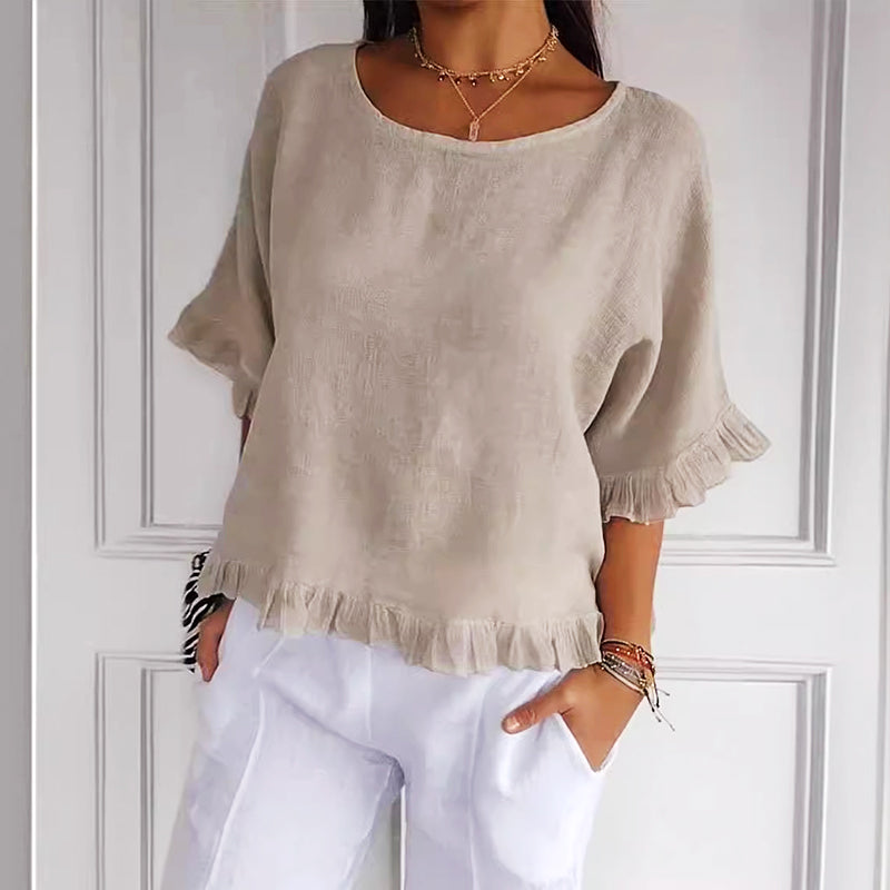 💖LETZTER TAG SALE 50% RABATT💖Locker geschnittenes Sommertop aus Baumwollleinen