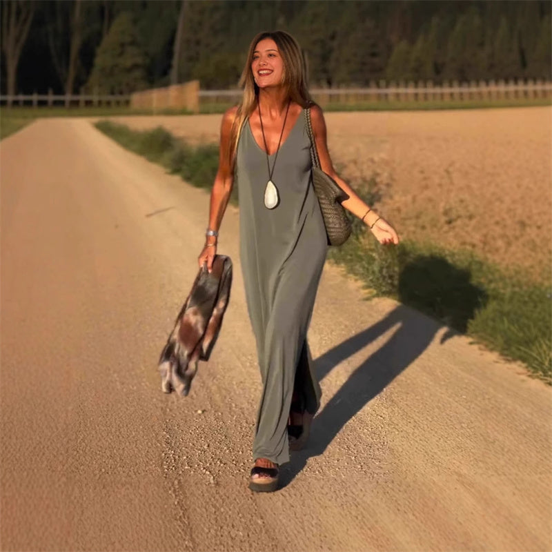 Women's V-Neck Maxi Cami Dress