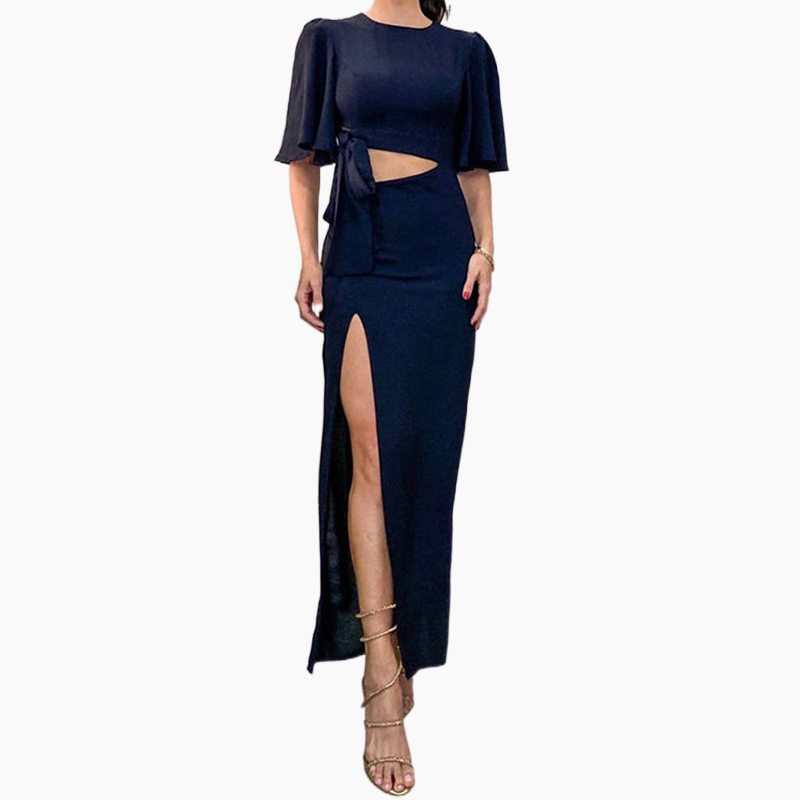🎉2025 New Arrivals🎉Backless Midi Dress with Waist Cutout and Slit