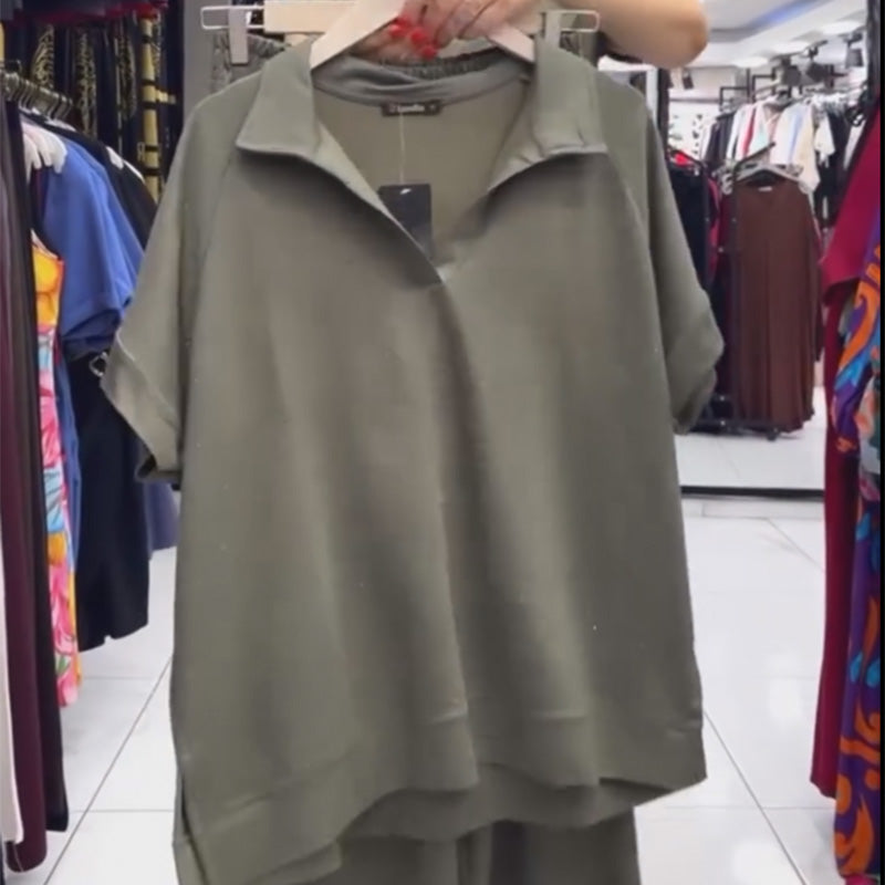 Maglia casual a maniche corte da donna & Pantaloni