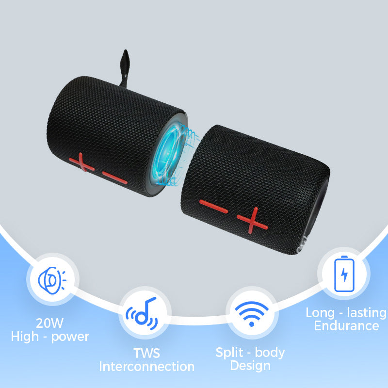 🔈🎶2-i-1 magnetisk dubbel delbar Bluetooth-högtalare