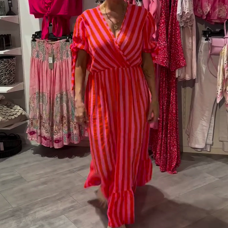 Women’s Casual Striped V-Neck Dress