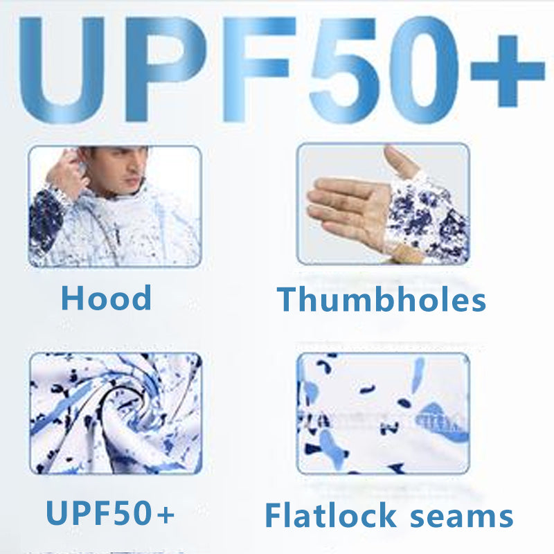 Shirt per prestazioni UV con cappuccio da uomo