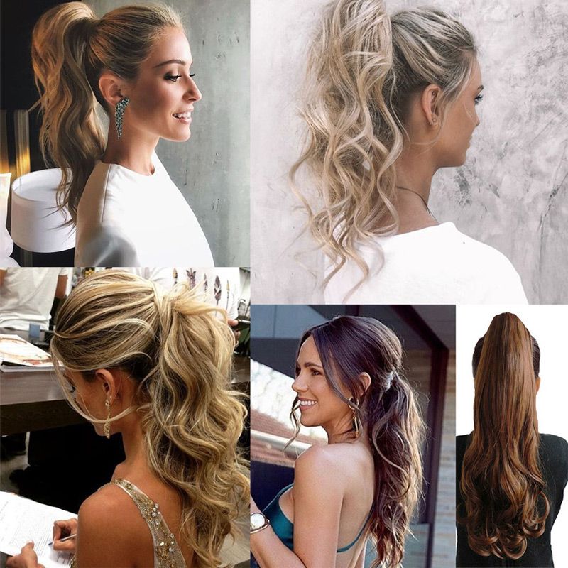 18 hüvelykes hullámos göndör paróka klip lófarok hosszabbítás