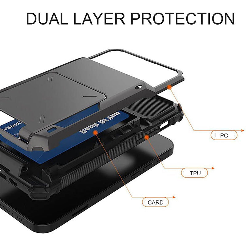 Flip Cover ShockProof Case med indbygget kortslot