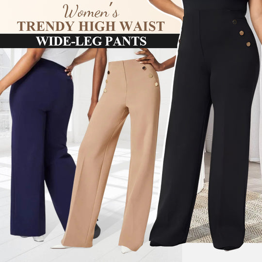 🌸Hochelastische Bauchweg-Hose mit Knopfleiste und weitem Bein