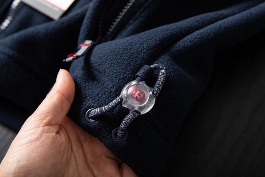 Dubbelskikts fleece huvajacka