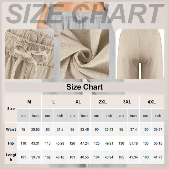 Women's  Cotton Linen Wide Leg Pants