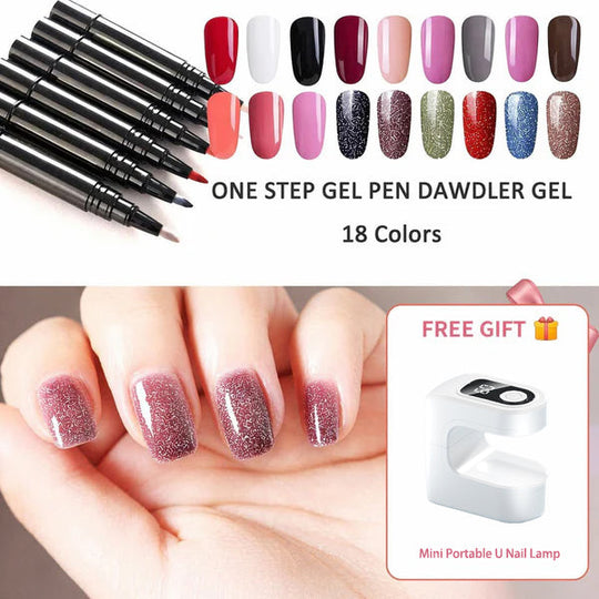 📢📢Limited Time Buy 1 Get 1 Free‼️💅One Step Nail Gel Pen 🎁Free Gift -Mini Portable UV Nail Lamp✨