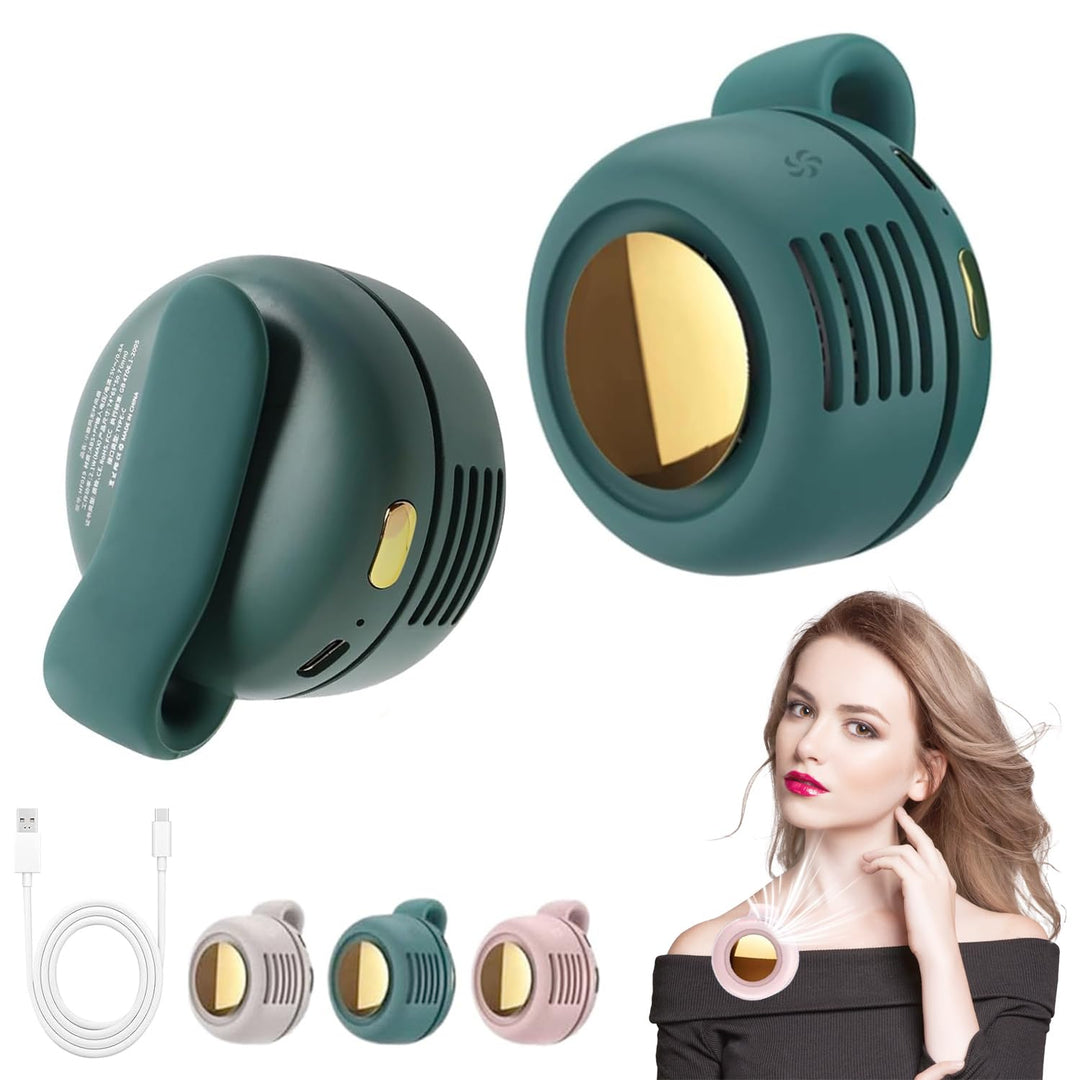 Mini Bladeless Fan. Portable, rechargeable, and silent. Features 3 adjustable speeds, a rotating body, and versatile use as a handheld, waist-mounted, or phone cooling fan. Ideal for outdoor travel,Perfect Gift