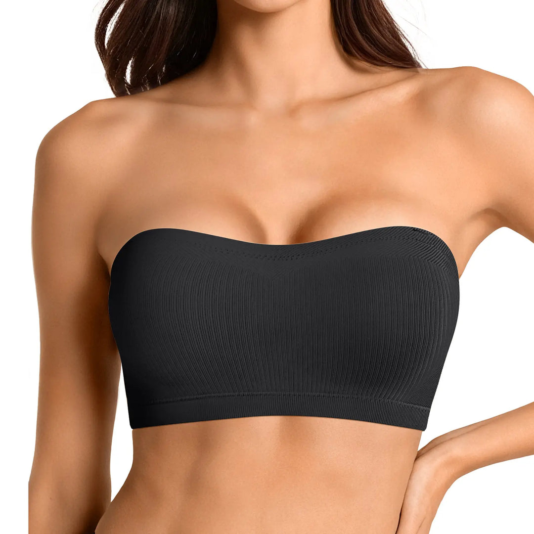Vertvie｜ZOE Stay Put Bandeau Bra, Wireless Seamless Comfort Day