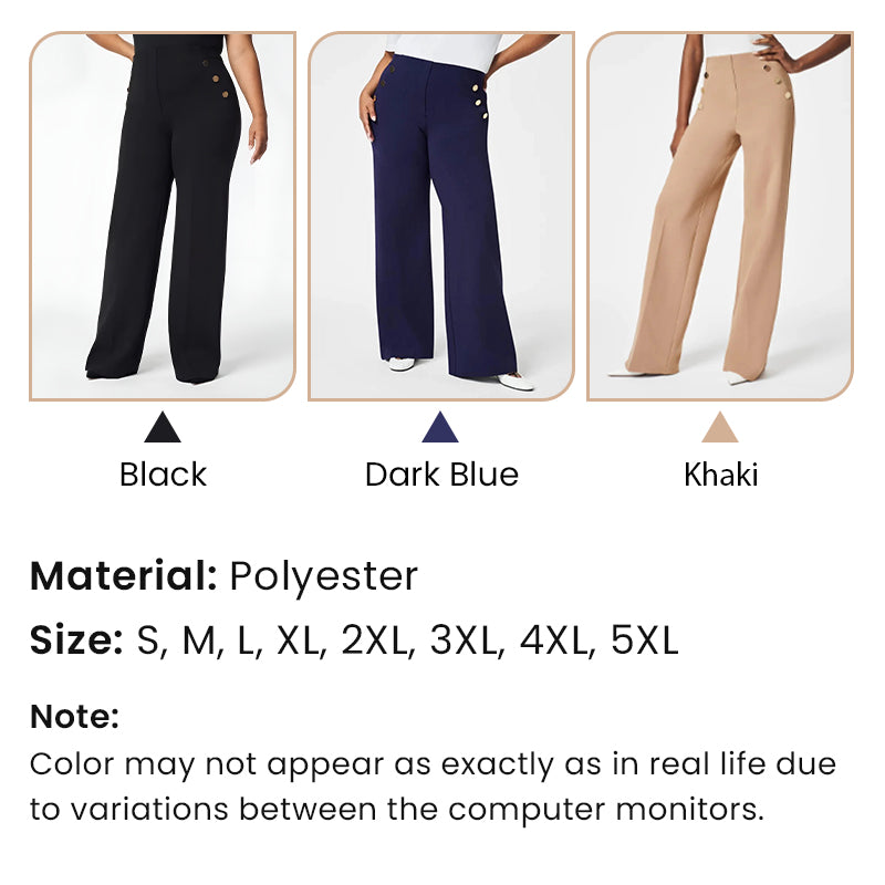 🌸Hochelastische Bauchweg-Hose mit Knopfleiste und weitem Bein