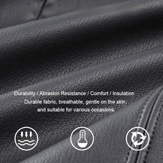 Miesten klassinen nahkatakki vetoketjulla edessä