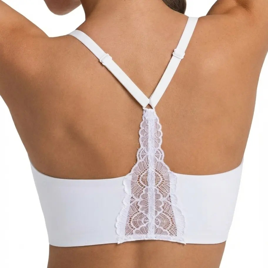 Lusait Lace Jelly Bra Bralettes for Women Pullover Bra Seamless Wireless Deep V Racerback Comfort Padded Everyday Tshirt Bra tiktokshopspringglowup summerwins,summerwins