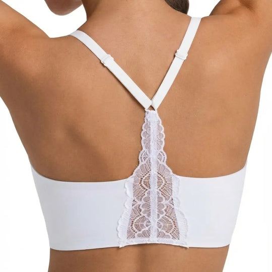 Lusait Lace Jelly Bra Bralettes for Women Pullover Bra Seamless Wireless Deep V Racerback Comfort Padded Everyday Tshirt Bra tiktokshopspringglowup summerwins,summerwins