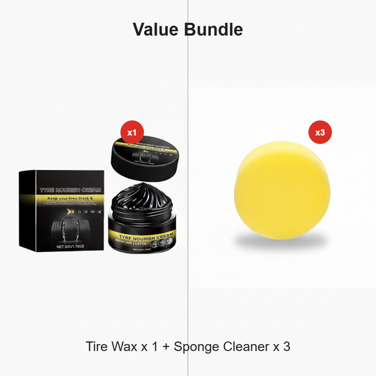 ✨ Tire wax – restores black gloss, blocks UV, repels dirt. Easy & quick!