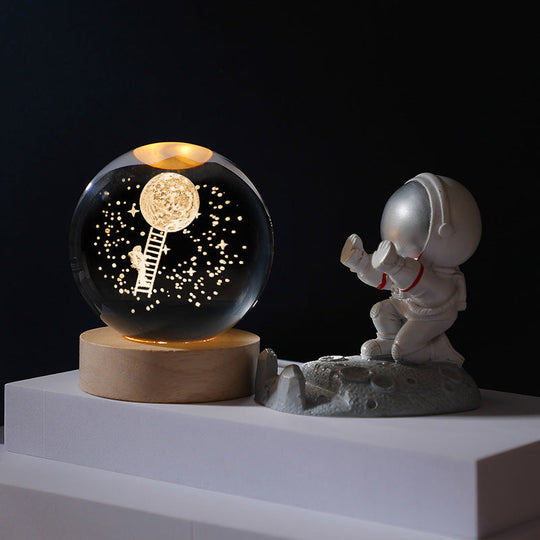 Lampada decorativa notturna con sfera di cristallo galassia 3D di Pasqua💖ACQUISTA 3 E RICEVI IL 10% DI SCONTO