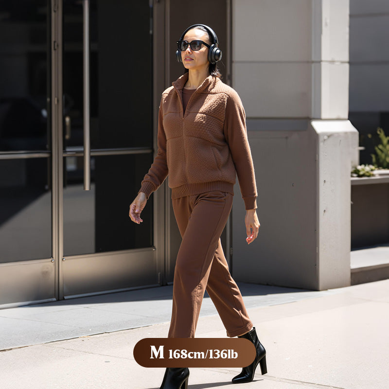 Váš nový obľúbený zimný outfit – 3-dielna teplá pletená súprava na oddych, v ktorej sa budete cítiť útulne a šik & Sebavedomý celý deň ❄️