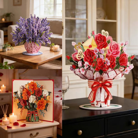 🏆PRODÁNO 35 000+! 🌼💌 Věčně kvetoucí 3D květinová vyskakovací karta – personalizovaný milostný vzkaz &  Věčný květ 🎁