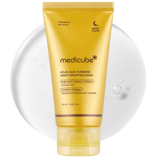 [MedicubeOfficial] Maschera di avvolgimento della notte della curcuma dell'acido kojic | Maschera da involucro durante la notte, capannone del mattino, curcuma, niacinamide ， vitamina C