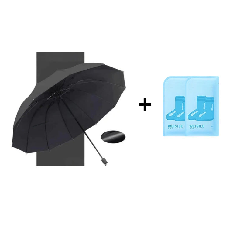 ⏳Aikarajoitettu 50%Alennus⏰12-ribinen suuri kokoontaitettava tuulenpitävä sateenvarjo🌂