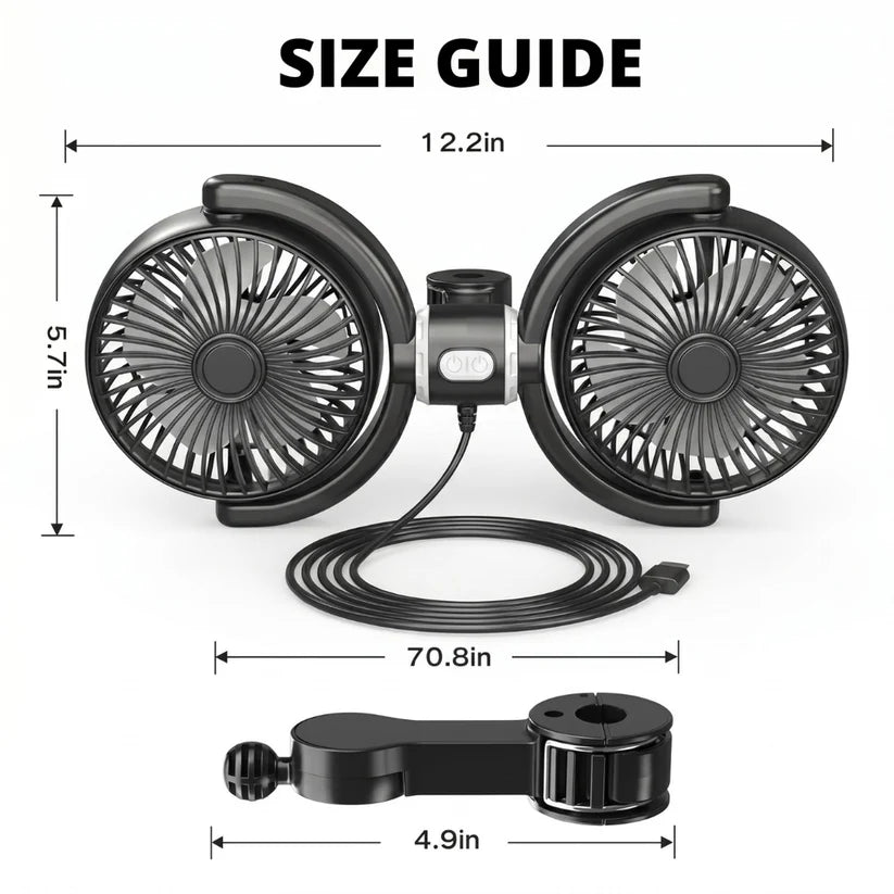 Teepor™ Backseat Dog Cooling Fans (USB-A)