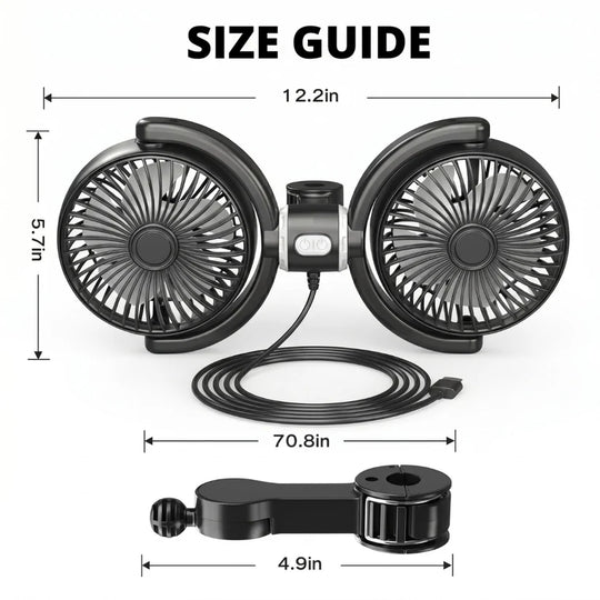 Teepor™ Backseat Dog Cooling Fans (USB-A)
