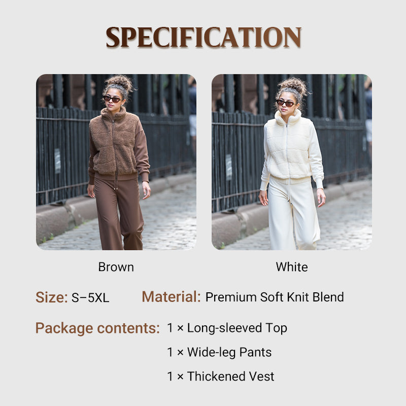 Váš nový obľúbený zimný outfit – 3-dielna teplá pletená súprava na oddych, v ktorej sa budete cítiť útulne a šik & Sebavedomý celý deň ❄️