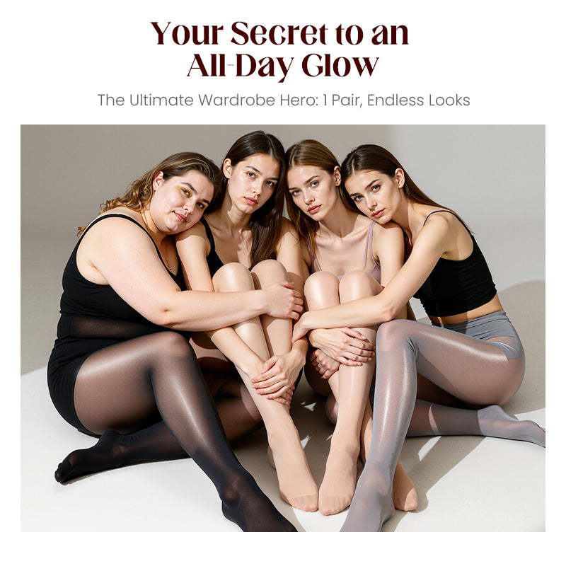 🏆 BUY 1 GET 1 FREE! 🔥 Transparent High-Waisted Shiny Sheer Tights for Women - Sheer & Comfortable 👑✨