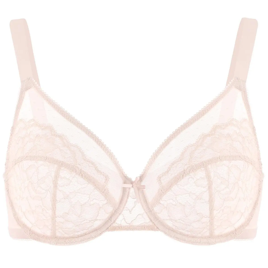 💞Enchante Floral Lace Plus Size Underwire Unlined Unpadded Minimizer Full Coverage Bra Women's Wear Comfortable Breathable Mesh Cup
