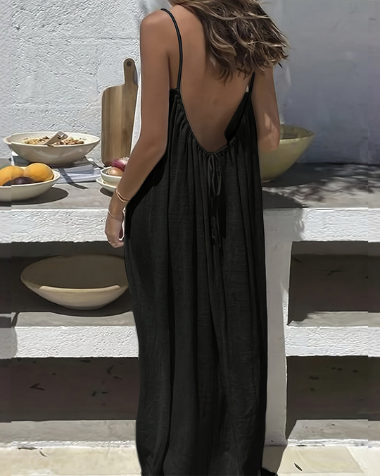 💃LAATSTE DAG UITVERKOOP 50% KORTING!!✨Damesjurk in effen kleur, elegante mouwloze lange jurk voor de zomer, damesnachtkleding voor binnenshuis.💕