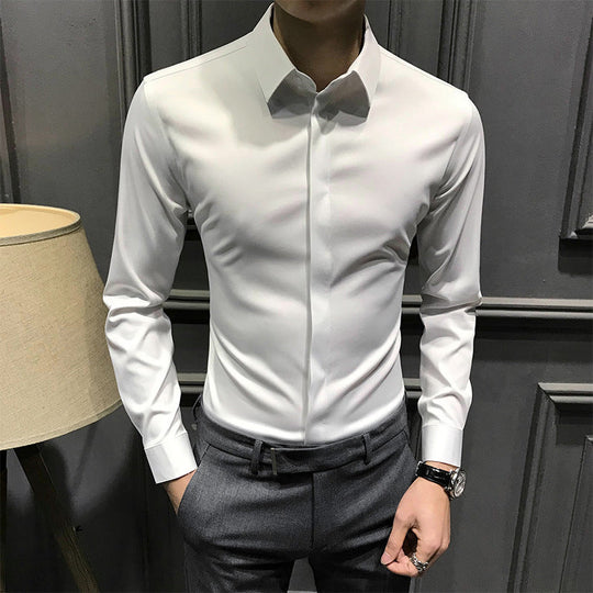 Camisa con botones sin arrugas para hombres