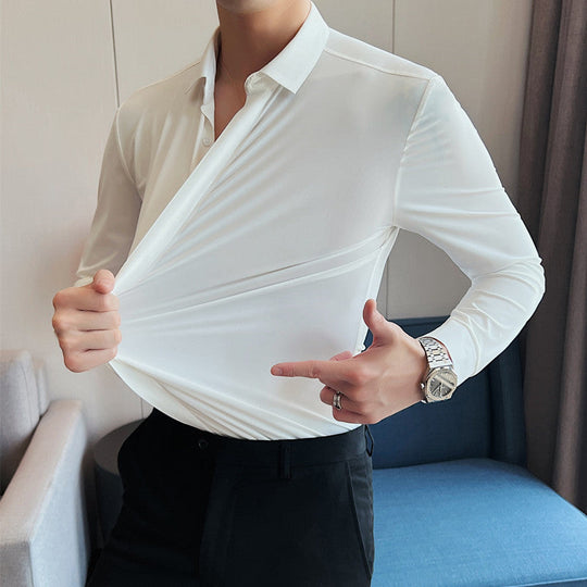 Camisa con botones sin arrugas para hombres