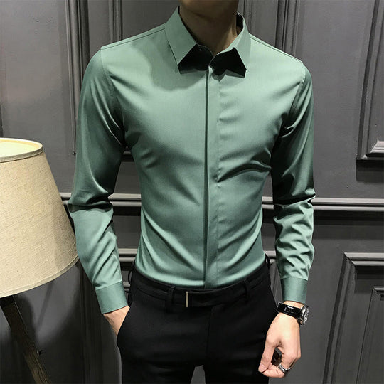 Camisa con botones sin arrugas para hombres