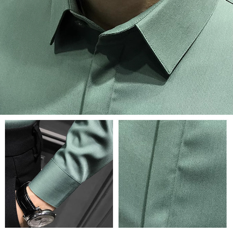 Camisa con botones sin arrugas para hombres