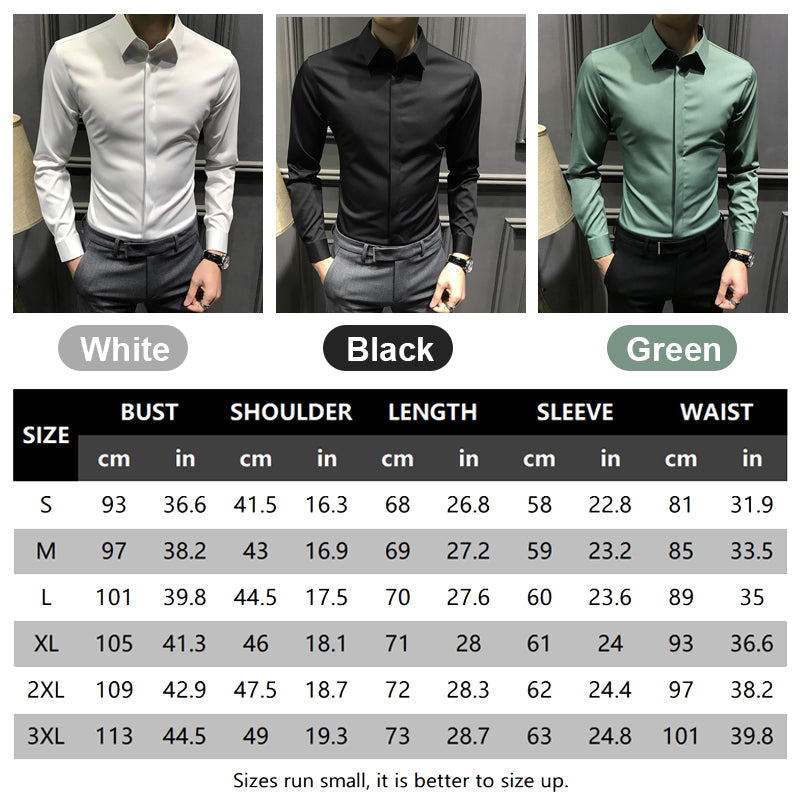 Camisa con botones sin arrugas para hombres
