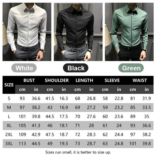 Camisa con botones sin arrugas para hombres