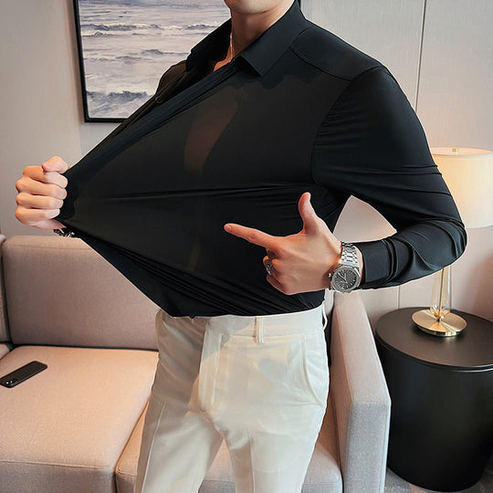 Camisa con botones sin arrugas para hombres