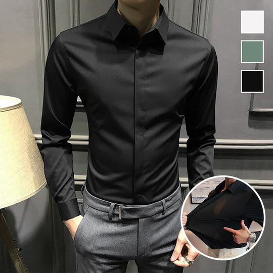 Camisa con botones sin arrugas para hombres