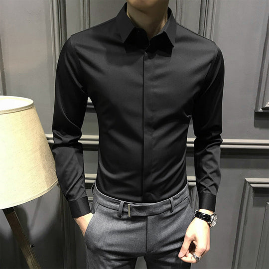 Camisa con botones sin arrugas para hombres