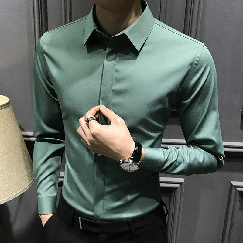 Camisa con botones sin arrugas para hombres