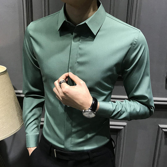 Camisa con botones sin arrugas para hombres